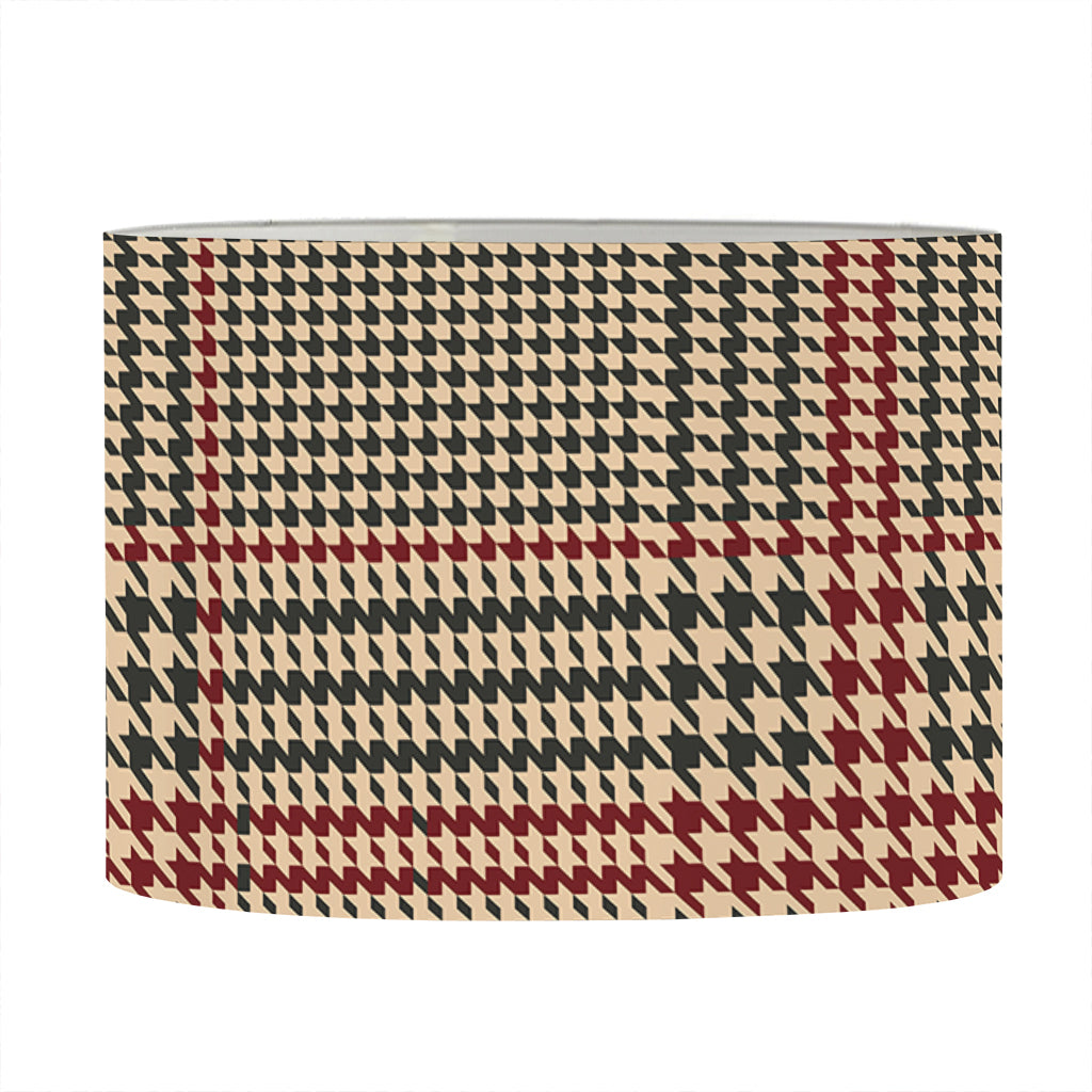 Brown Beige And Red Glen Plaid Print Drum Lamp Shade