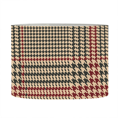Brown Beige And Red Glen Plaid Print Drum Lamp Shade