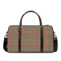 Brown Beige And Red Glen Plaid Print Duffel Bag