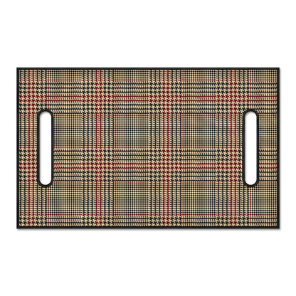 Brown Beige And Red Glen Plaid Print Golf Cart Seat Cover