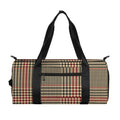Brown Beige And Red Glen Plaid Print Gym Bag