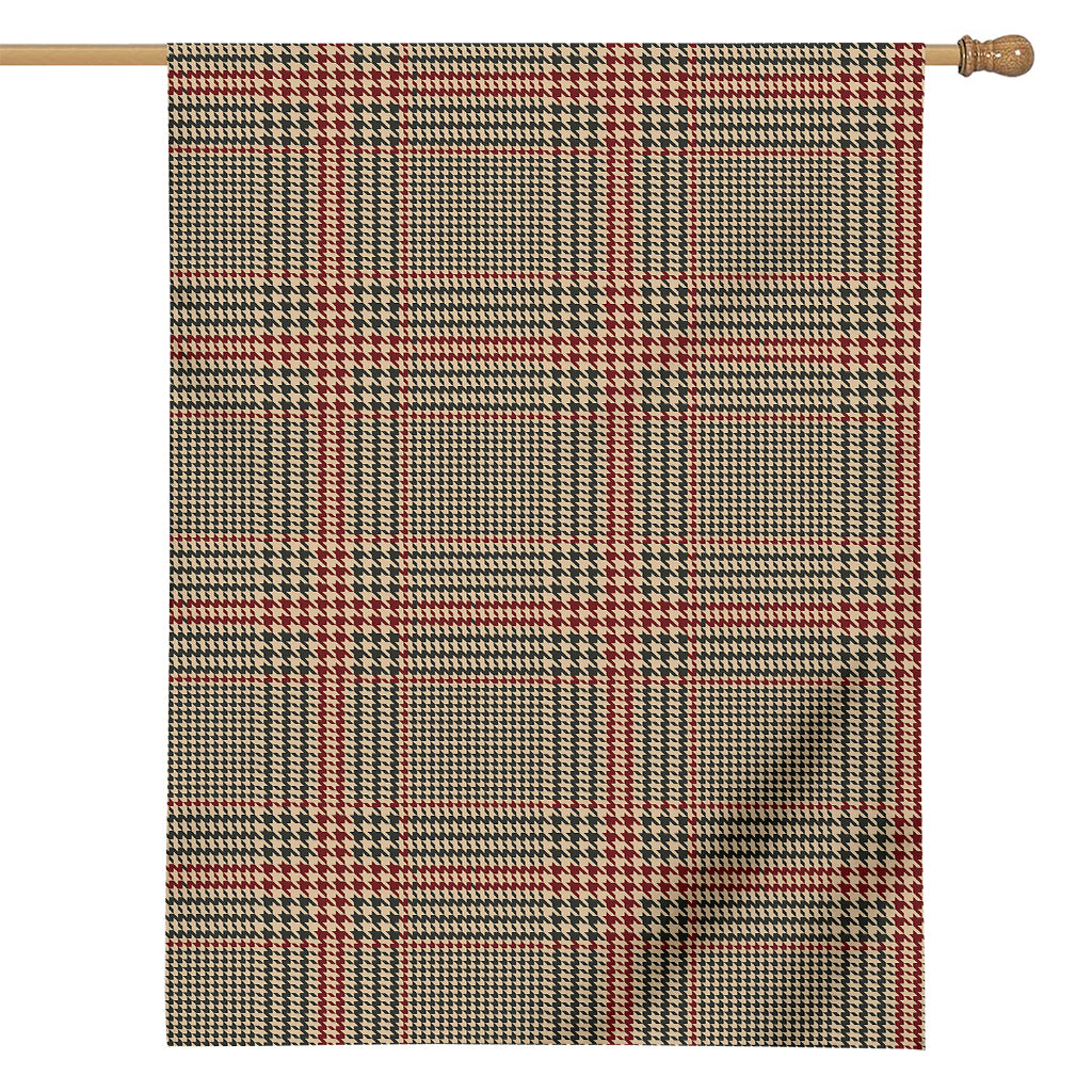 Brown Beige And Red Glen Plaid Print House Flag