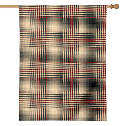 Brown Beige And Red Glen Plaid Print House Flag