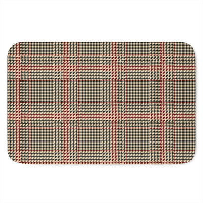 Brown Beige And Red Glen Plaid Print Indoor Door Mat