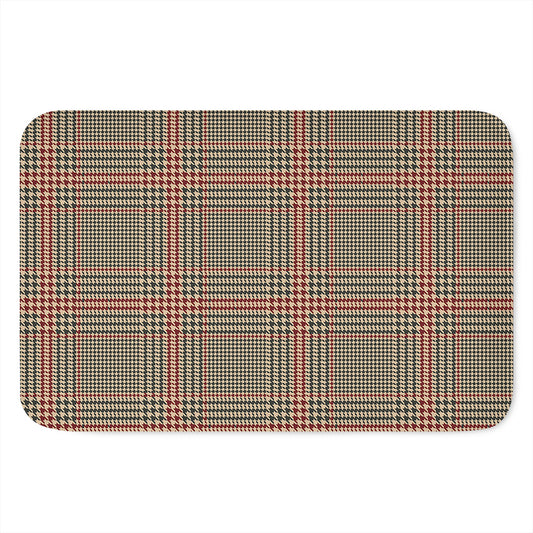Brown Beige And Red Glen Plaid Print Indoor Door Mat