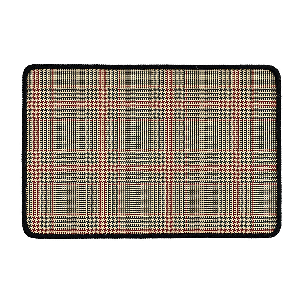 Brown Beige And Red Glen Plaid Print Kitchen Mat