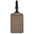 Brown Beige And Red Glen Plaid Print Luggage Tag
