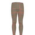 Brown Beige And Red Glen Plaid Print Men's Leggings
