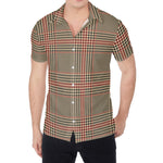 Brown Beige And Red Glen Plaid Print Men's Shirt