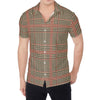 Brown Beige And Red Glen Plaid Print Men's Shirt