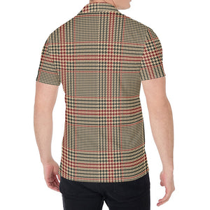 Brown Beige And Red Glen Plaid Print Men's Shirt