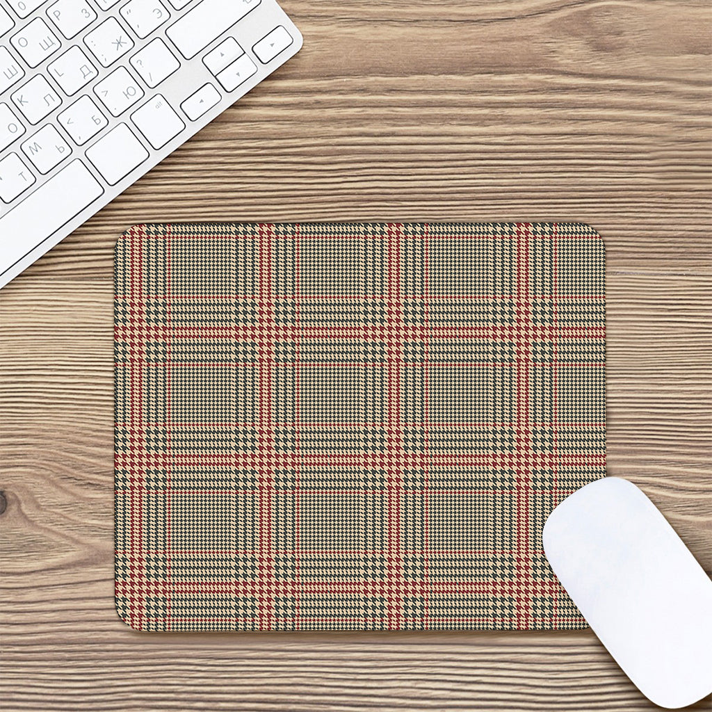 Brown Beige And Red Glen Plaid Print Mouse Pad