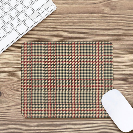 Brown Beige And Red Glen Plaid Print Mouse Pad
