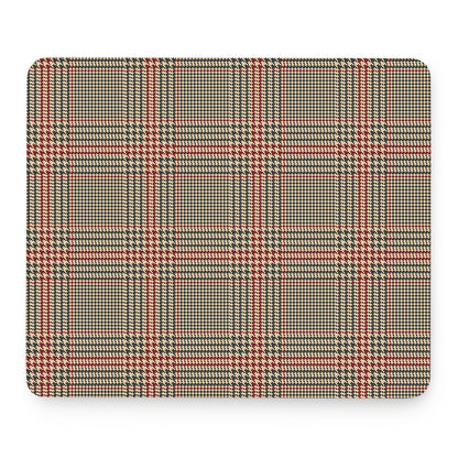 Brown Beige And Red Glen Plaid Print Mouse Pad