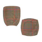 Brown Beige And Red Glen Plaid Print Office Chair Cover