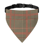 Brown Beige And Red Glen Plaid Print Over The Collar Dog Bandana
