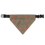 Brown Beige And Red Glen Plaid Print Over The Collar Dog Bandana