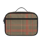 Brown Beige And Red Glen Plaid Print Portable Lunch Bag