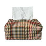 Brown Beige And Red Glen Plaid Print Rectangle Tissue Box Cover