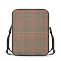 Brown Beige And Red Glen Plaid Print Rectangular Crossbody Bag