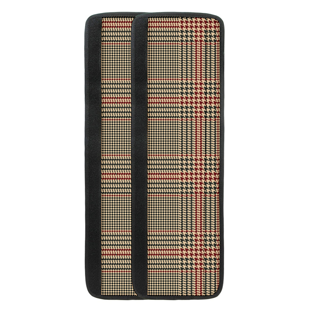 Brown Beige And Red Glen Plaid Print Refrigerator Handle Covers