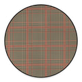 Brown Beige And Red Glen Plaid Print Round Floor Mat