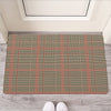 Brown Beige And Red Glen Plaid Print Rubber Doormat