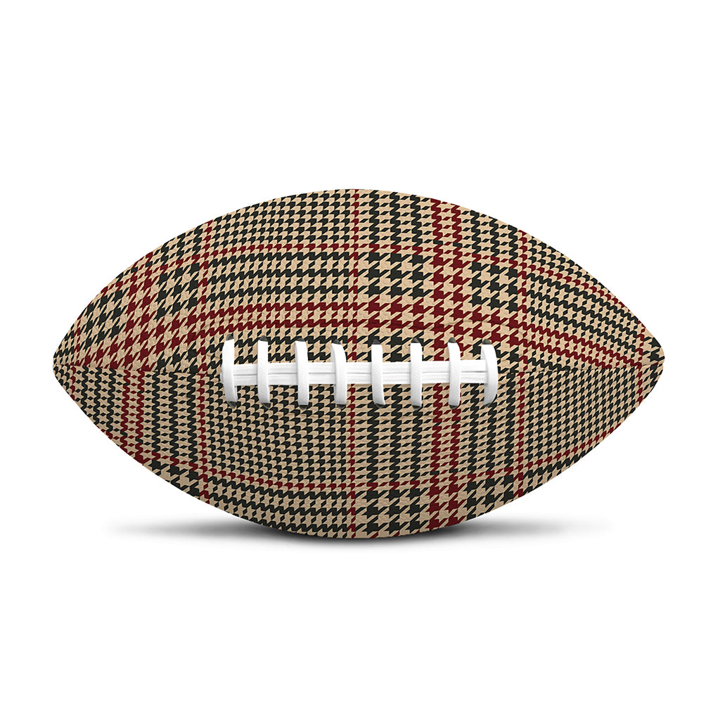Brown Beige And Red Glen Plaid Print Rugby Ball