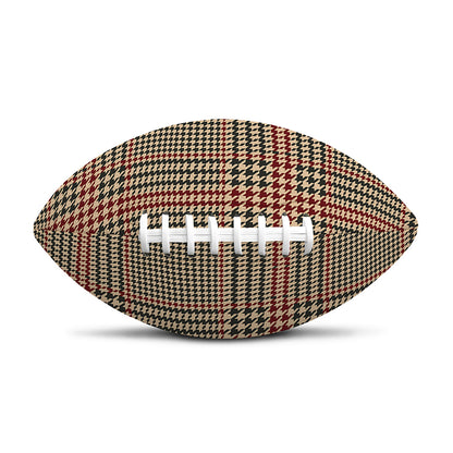 Brown Beige And Red Glen Plaid Print Rugby Ball