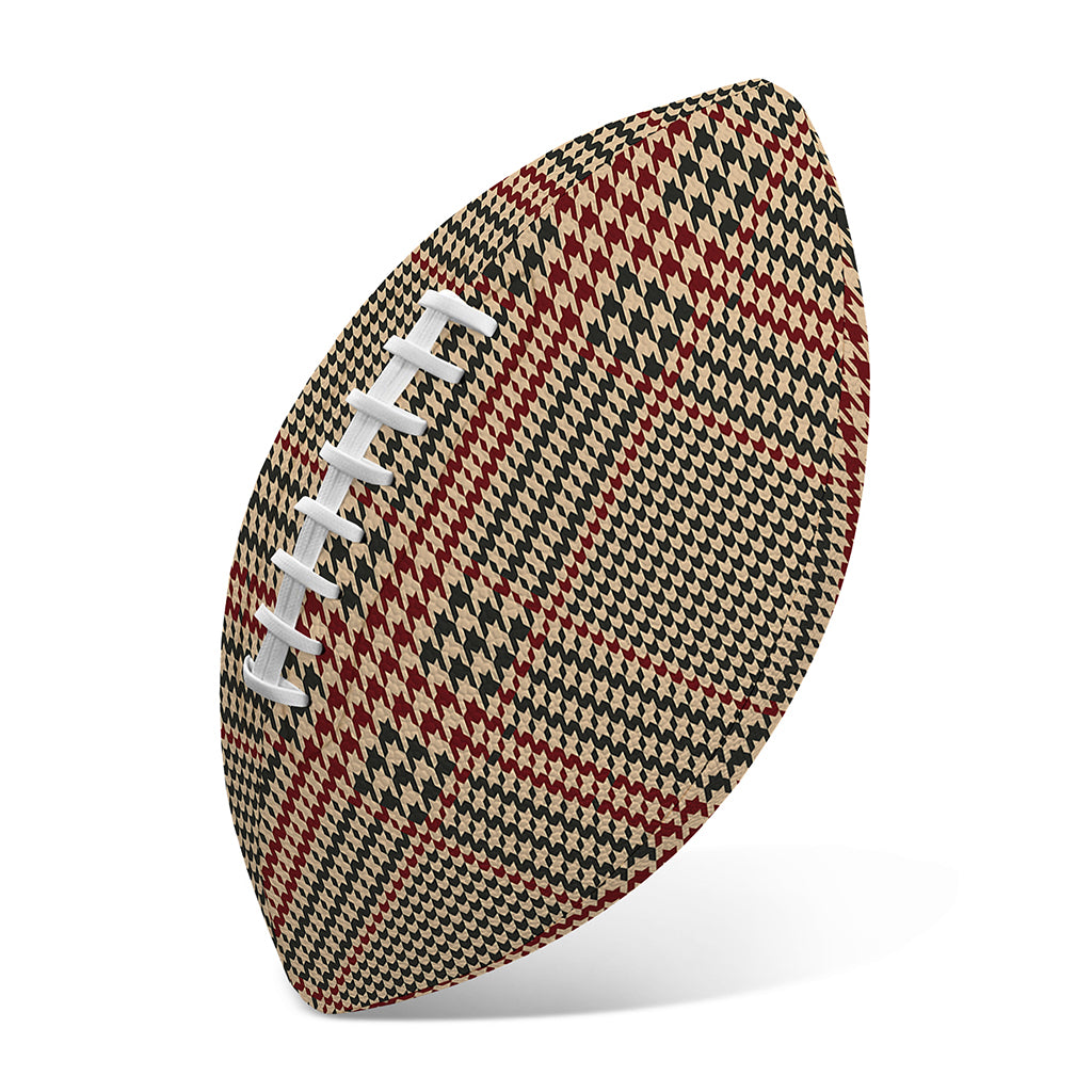 Brown Beige And Red Glen Plaid Print Rugby Ball