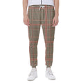 Brown Beige And Red Glen Plaid Print Joggers