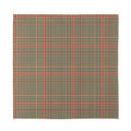 Brown Beige And Red Glen Plaid Print Silk Bandana