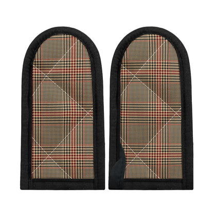 Brown Beige And Red Glen Plaid Print Skillet Handle Cover