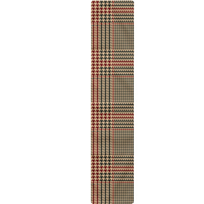 Brown Beige And Red Glen Plaid Print Table Runner