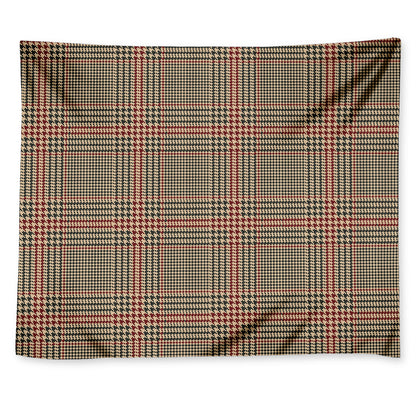 Brown Beige And Red Glen Plaid Print Tapestry