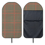 Brown Beige And Red Glen Plaid Print Waterproof Car Seat Cover