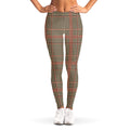Brown Beige And Red Glen Plaid Print Women's Leggings