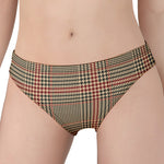 Brown Beige And Red Glen Plaid Print Women's Panties