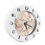 Brown Beige Marble Print Alarm Clock