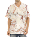 Brown Beige Marble Print Aloha Shirt