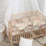 Brown Beige Marble Print Baby Crib Sheet