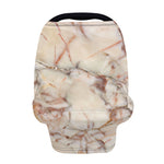 Brown Beige Marble Print Baby Seat Cover