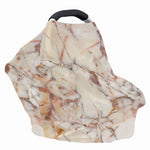 Brown Beige Marble Print Baby Seat Cover