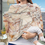 Brown Beige Marble Print Baby Seat Cover
