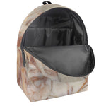 Brown Beige Marble Print Backpack