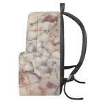 Brown Beige Marble Print Backpack