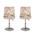 Brown Beige Marble Print Bar Stool Covers