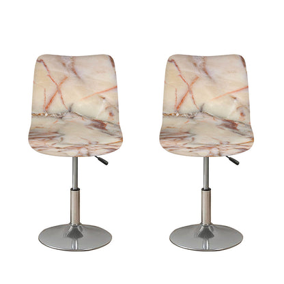 Brown Beige Marble Print Bar Stool Covers