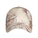 Brown Beige Marble Print Baseball Cap
