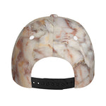 Brown Beige Marble Print Baseball Cap